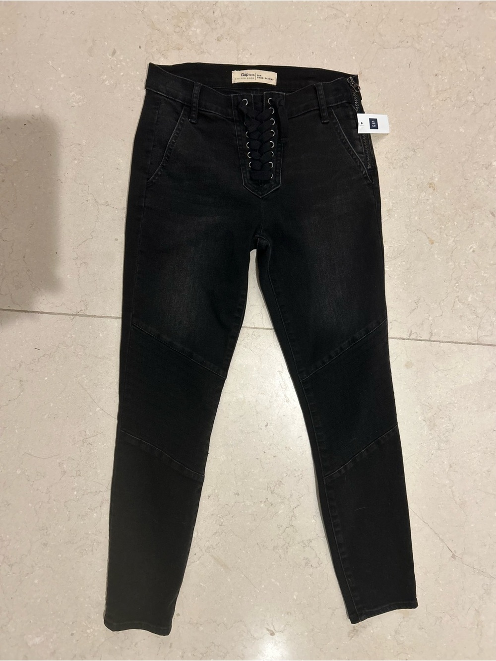 GAP Black Lace-Up Skinny Jeans